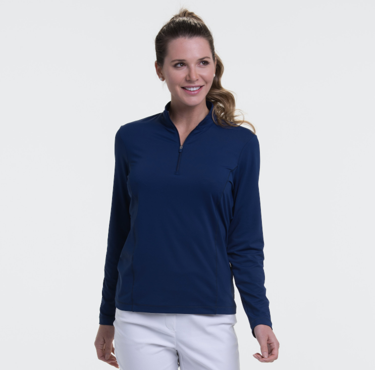 EP New York Long Sleeve Zip Mock Polo