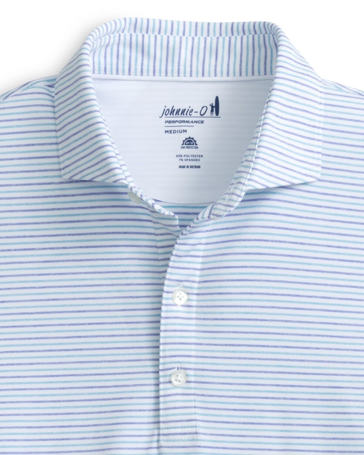 Victoria National Johnnie-O Vik Stripe Performance Jersey Polo