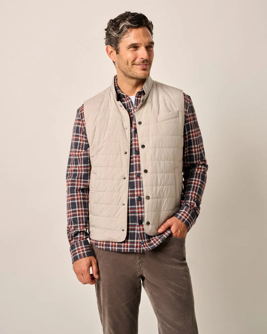 Dormie Flag Johnnie-O Apo Quilted Button Up Vest