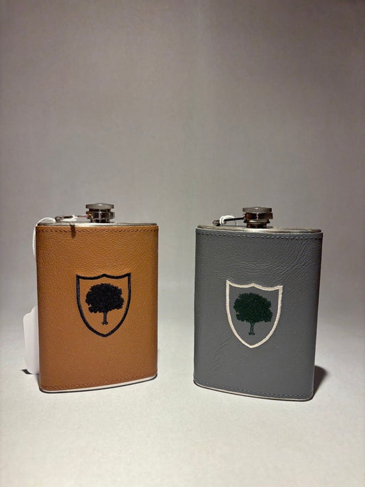 Hidden Creek Winston Leather Wrapped Flask Gray