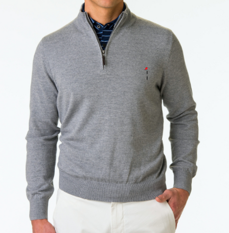 Hidden Creek F&G Baruffa 1/4 Windsweater Light Charcoal