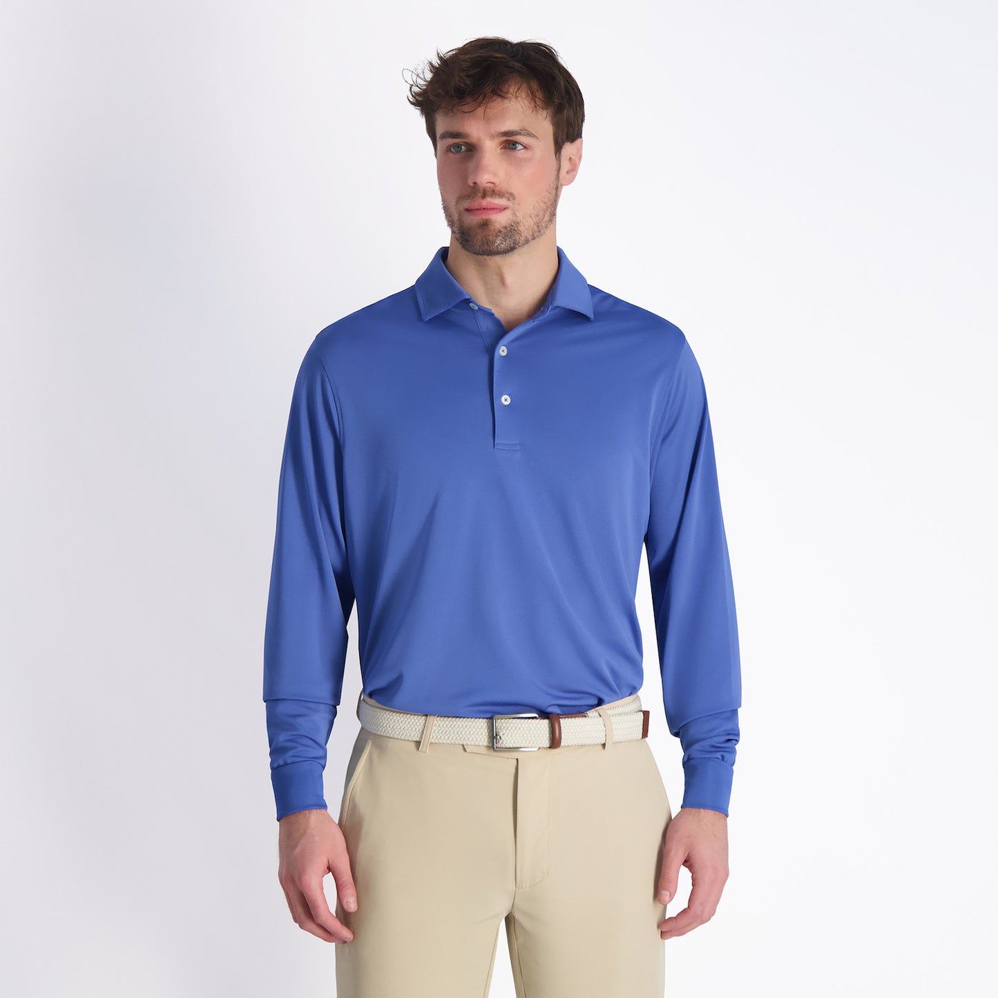 Fairway & Greene McHugh Solid Long Sleeve Tech Pique Polo
